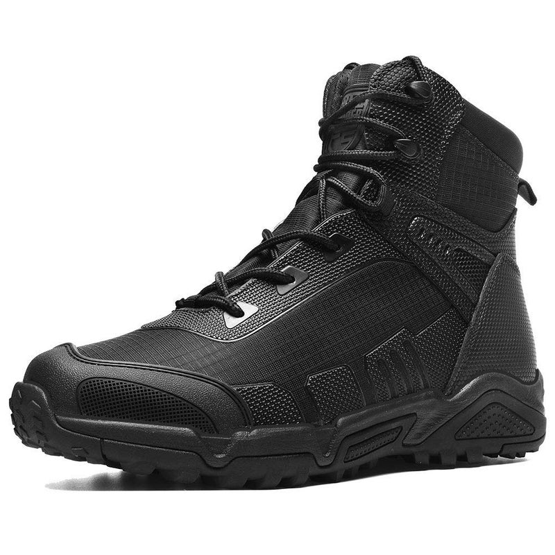 IODSON Men's Military Tactical Boots - Lightweight & Durable Work Boots for Outdoor, Combat, Jungle, Hiking & Backpacking - Anti-Slip - Black, Size 10 - Image 1